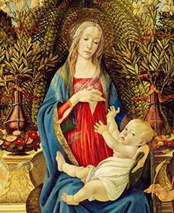 Мария и младенец Христос. Фрагмент Алтаря Барди. Ботичелли / sandrobotticelli.ru