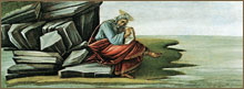 Евангелист Иоанн на острове Патмос. Пределла Алтаря Сан Марко. Боттичелли