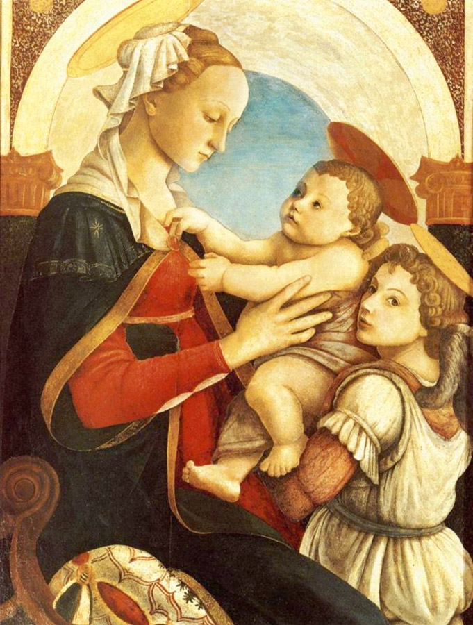 Мадонна с Младенцем и ангелом. Сандро Ботичелли / sandrobotticelli.ru
