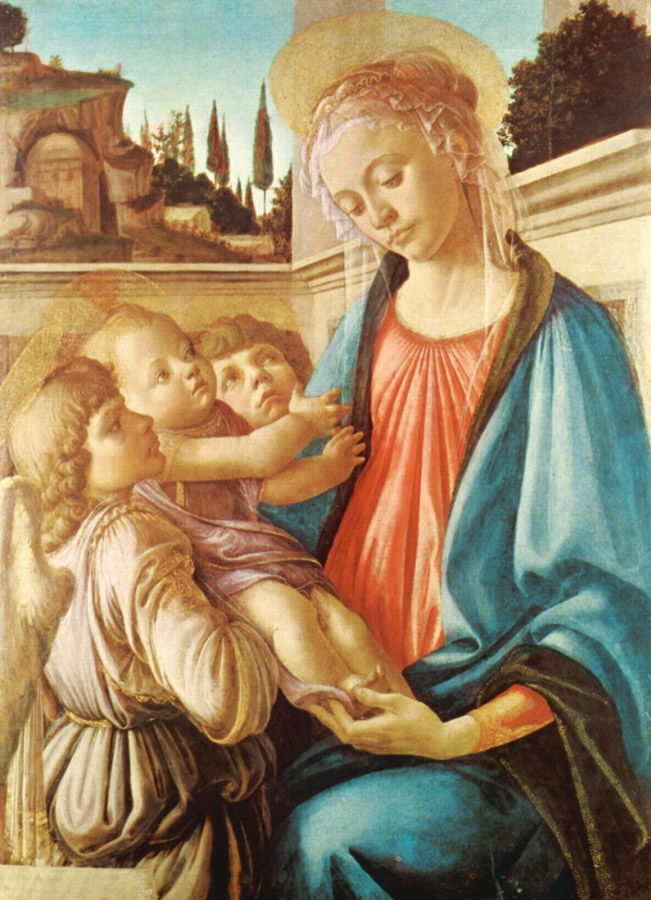 Мадонна с Младенцем и двумя ангелами. Сандро Ботичелли / sandrobotticelli.ru