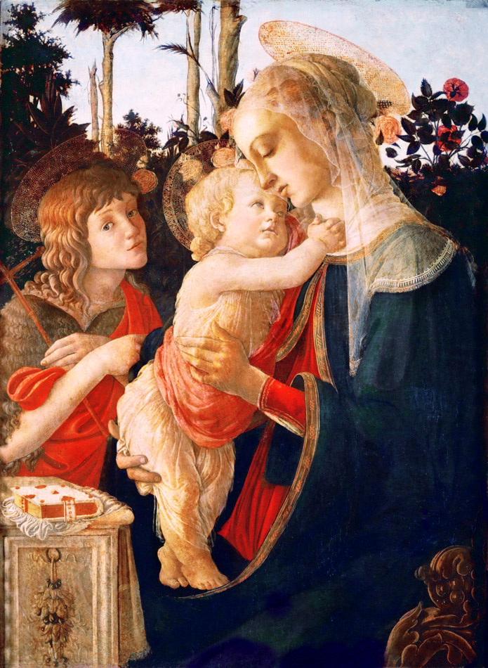 Мадонна с Младенцем и Иоанном Крестителем. Сандро Ботичелли / sandrobotticelli.ru