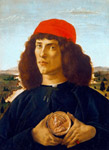 Портрет молодого человека с медалью в руке. Боттичелли